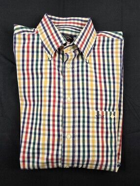 Paul & Shark Shirt Mens XL Multicolor Long Sleeve Button Down Check Antique Wash